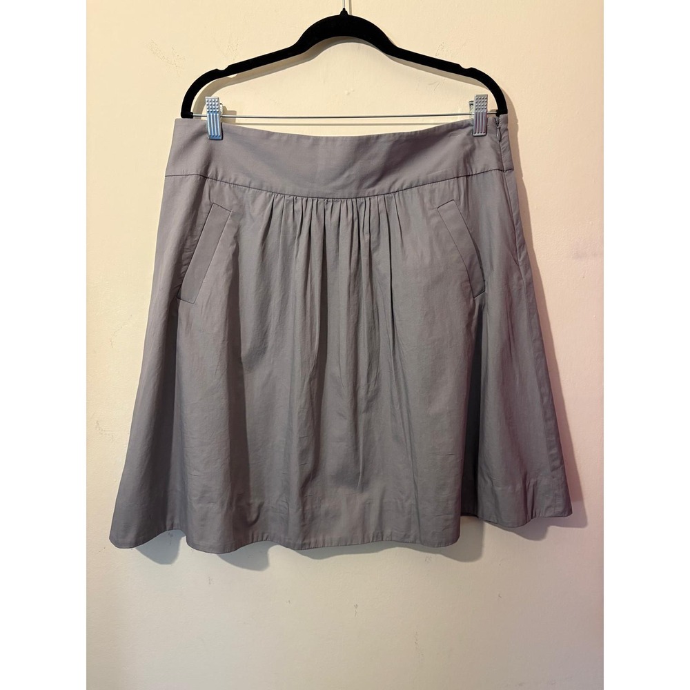J.Crew Womens Gray 100% Cotton A-Line Skirt Pockets Size 12 RN77388